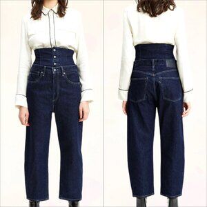 Levi’s Made & Crafted Womens Cinch Barrel Dark Wash Jean Trouser Size 25 (28x24)